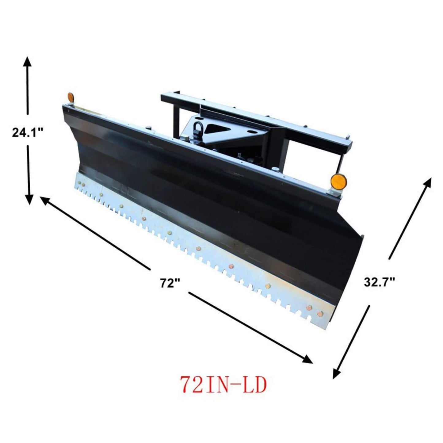 72-Inch Light-Duty Snow Plow Skid Steer Attachment with Dozer Blade and Universal Quick Attach