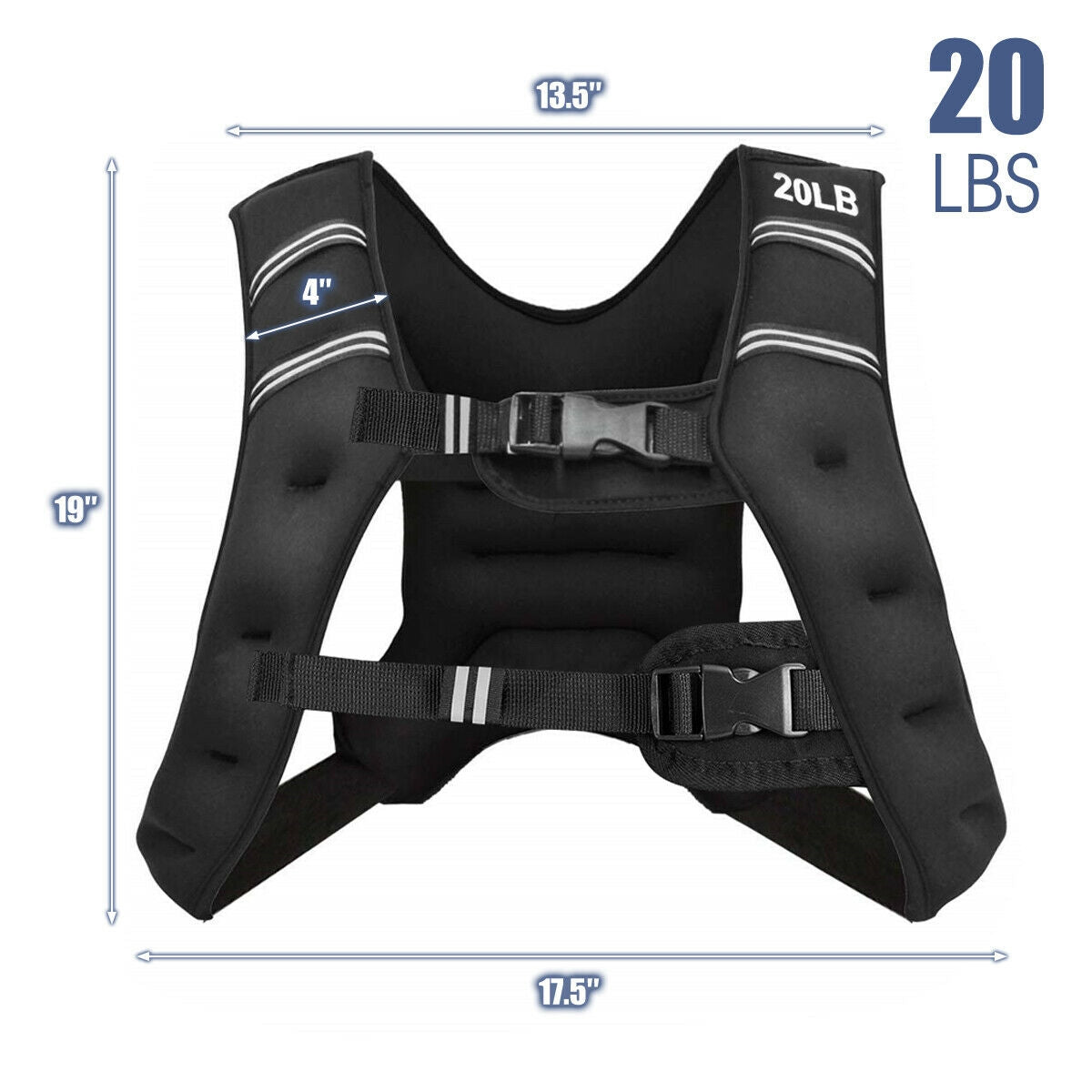 Workout Weighted Vest with Mesh Bag Adjustable Buckle