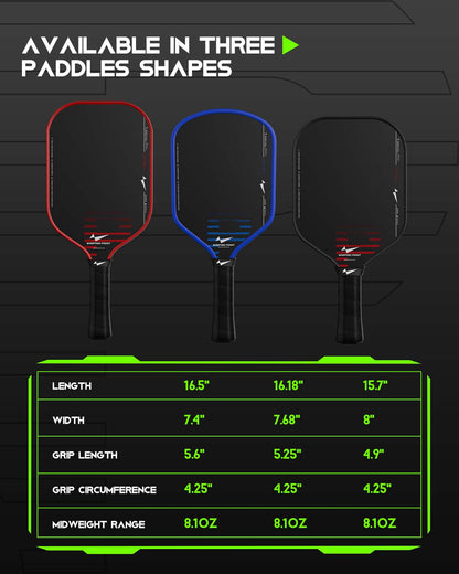 Warping Point Rhythm Pickleball Paddle 16mm in Red - Core, Maximum Spin & Control