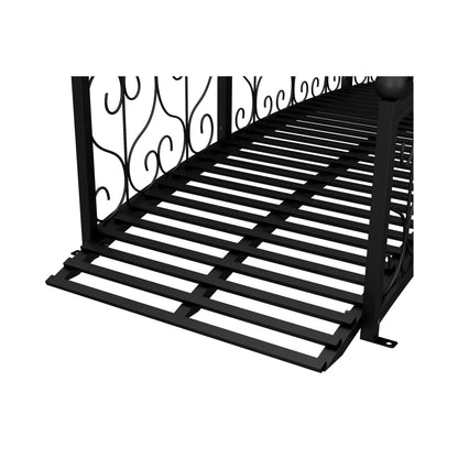 Alora 7FT Decorative Metal Arch Footbridge Garden Bridge with Safety Siderails