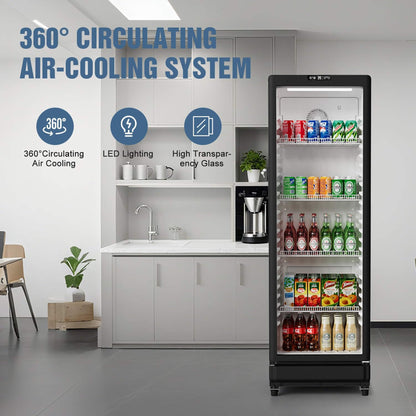 8.5 Cu.Ft Commercial Single Glass Door Beverage Merchandiser Refrigerator