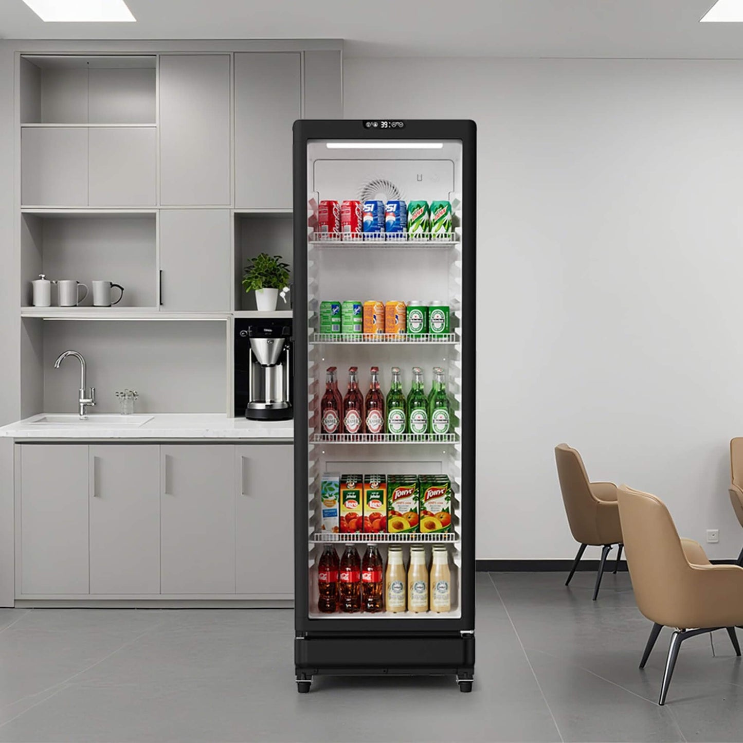 8.5 Cu.Ft Commercial Single Glass Door Beverage Merchandiser Refrigerator