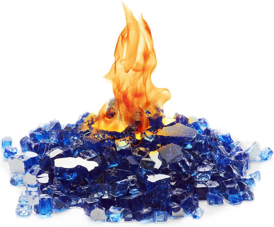 Cobalt Blue Reflective Fire Glass 1/4" - 25 LBS