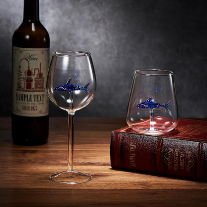 Shark-Inspired Wine Glasses Set of 2 – 13oz