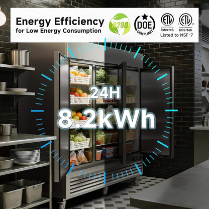 82-Inch Commercial 72 Cu.Ft 3-Door WiFi Refrigerator with Smart App Control