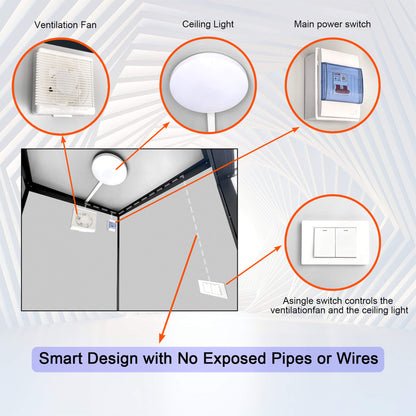 82" Two-Person Portable Outdoor Toilet Cabin with Light, Sink, and Fan