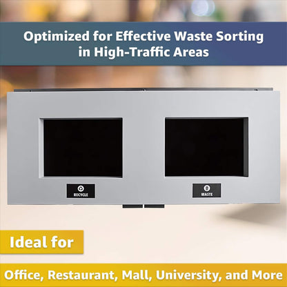 86-Gallon Heavy-Duty Commercial Steel Two-Stream Trash Can Cabinet