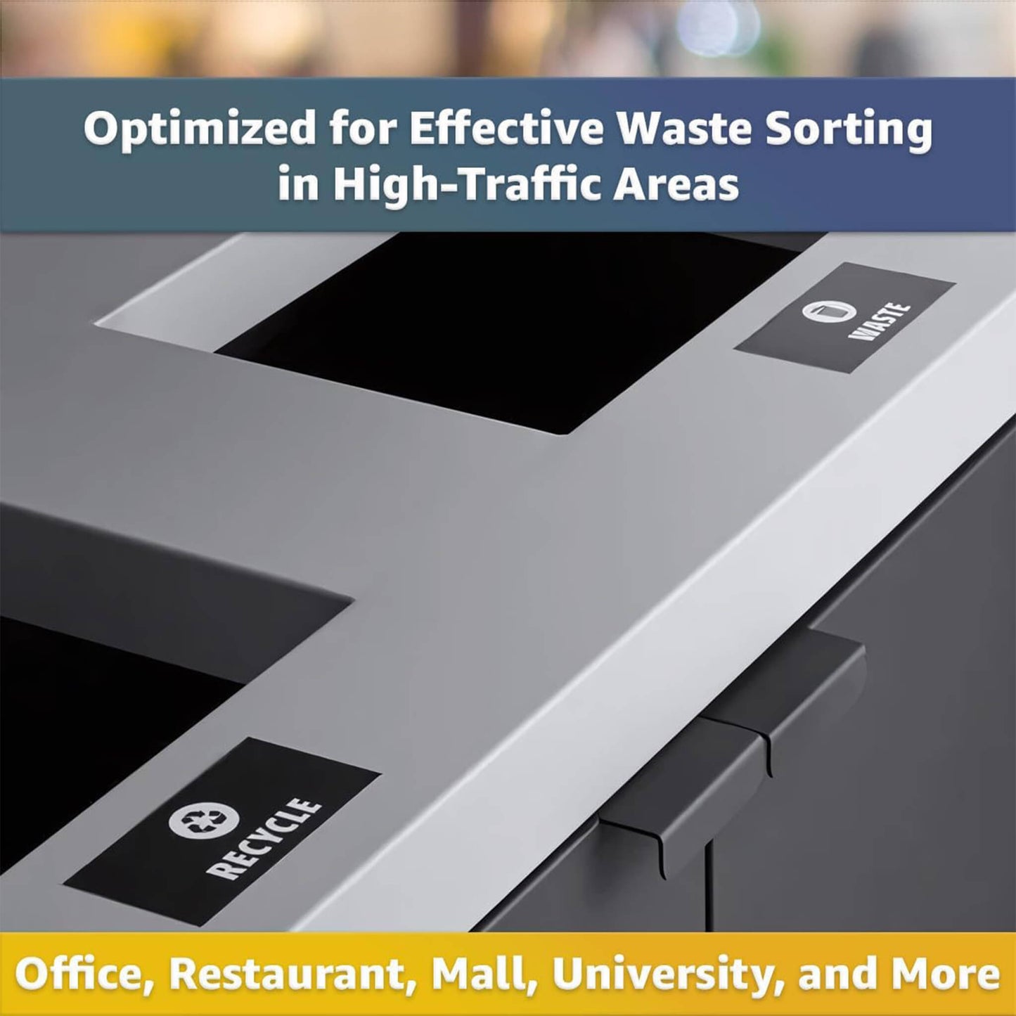 86-Gallon Heavy-Duty Commercial Steel Two-Stream Trash Can Cabinet with Tray Holder