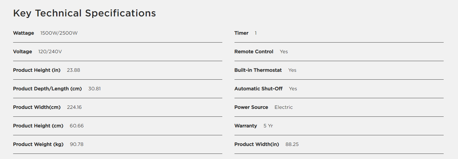 88 tech specs