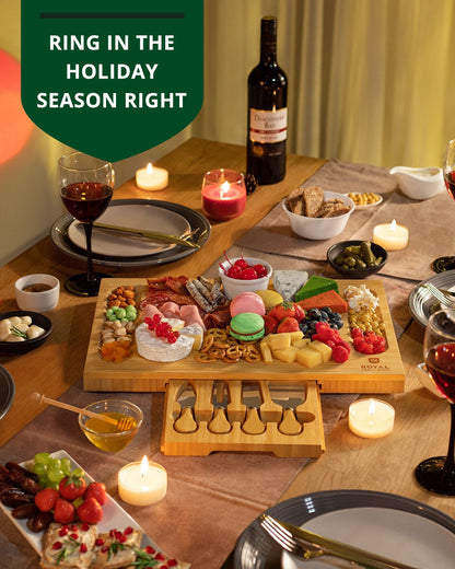 Cheese Board w/knives, 16.5"x11"