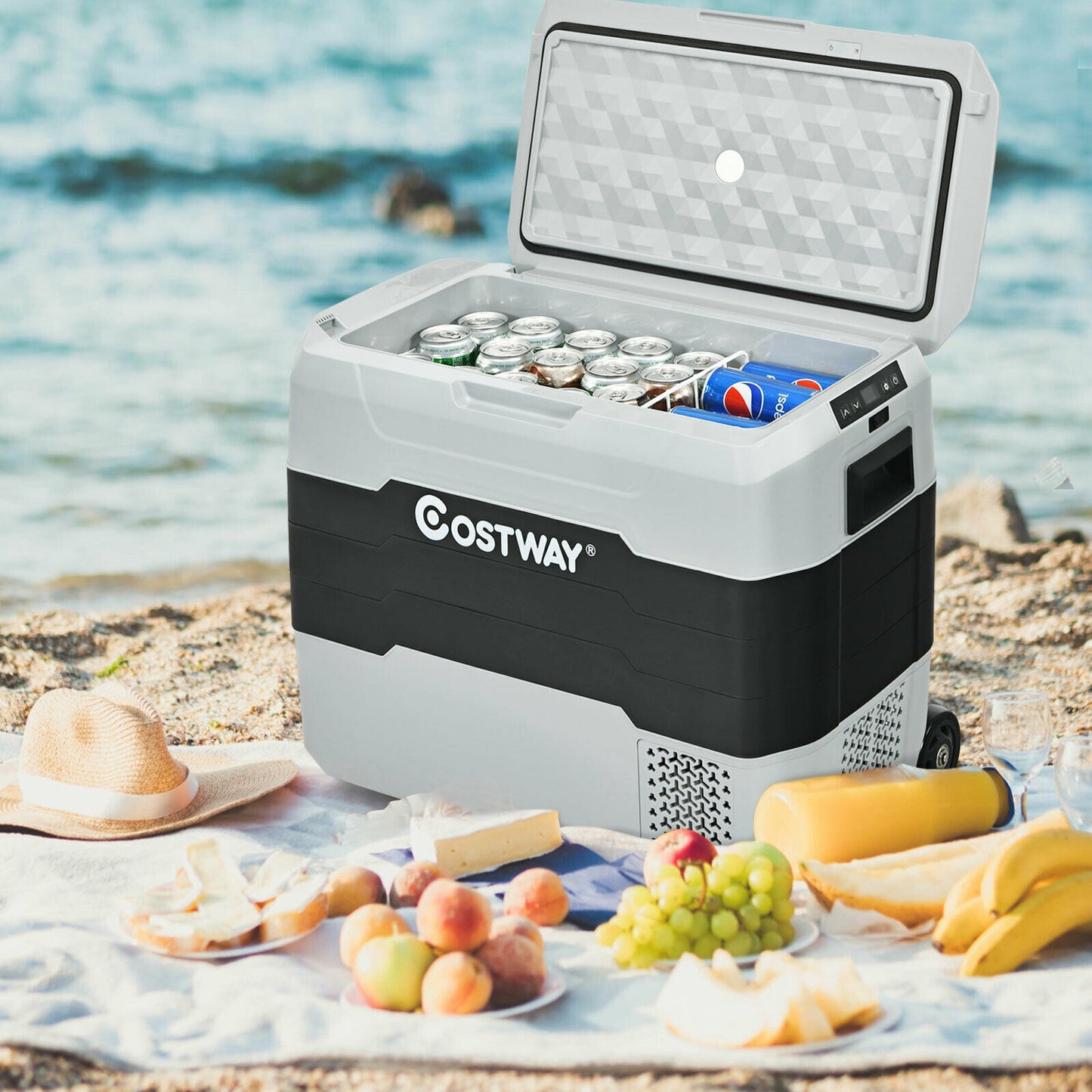 53 QT Portable Dual-Zone Car Refrigerator