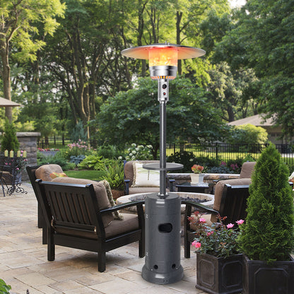 Outdoor Heater Propane Standing LP Gas Steel with Table & Wheels