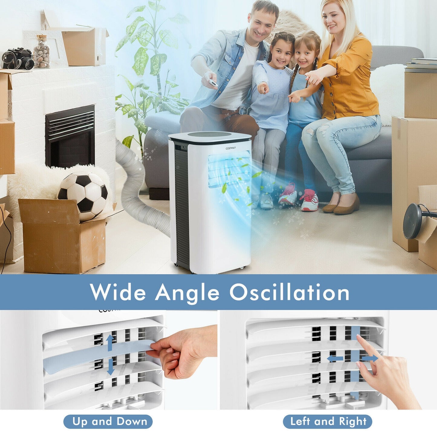 9000 BTU 3 in 1 Portable Air Conditioner with Fan and Dehumidifier