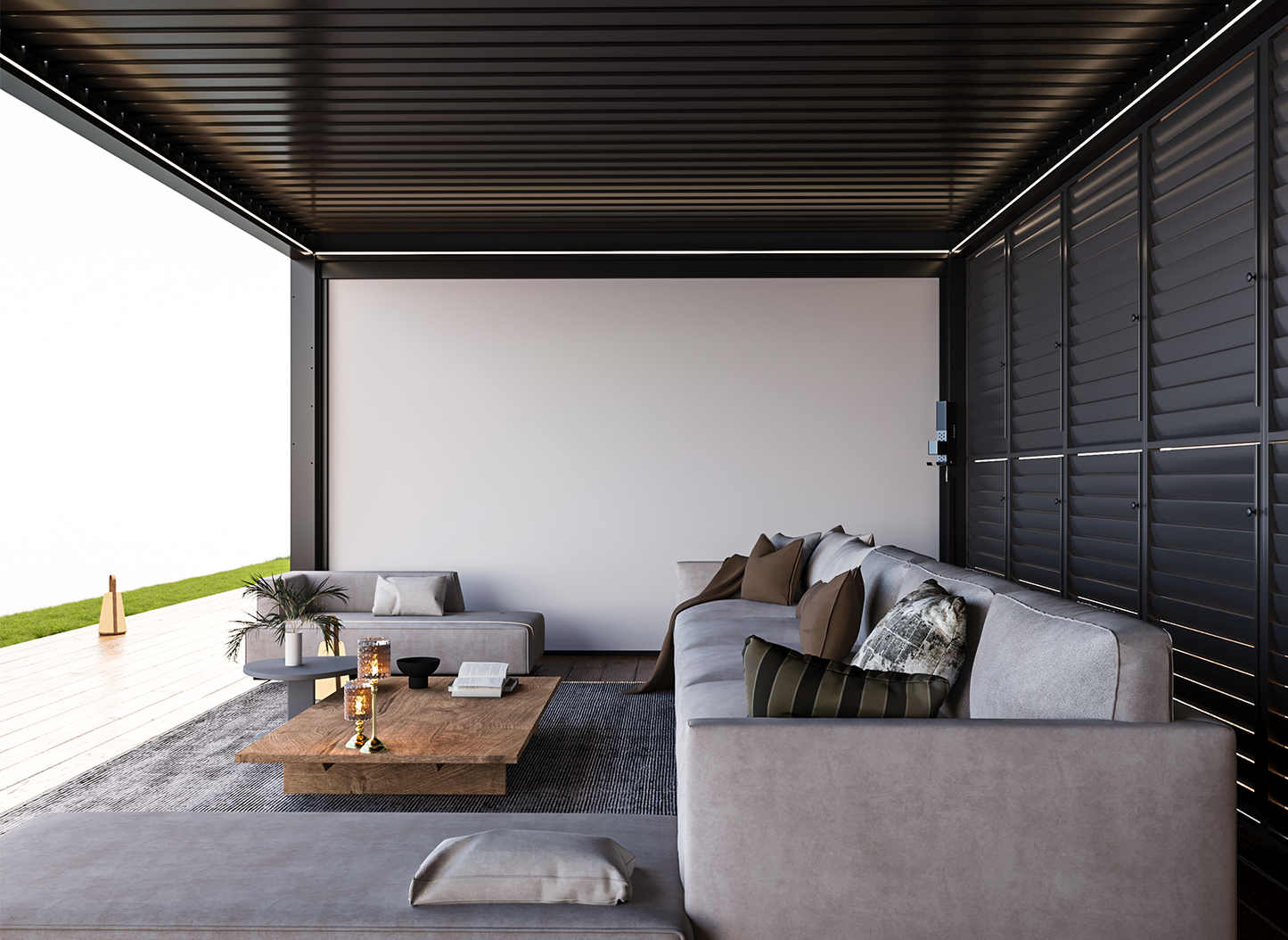 Motorized Projection Screen for FlexPatio Pergolas