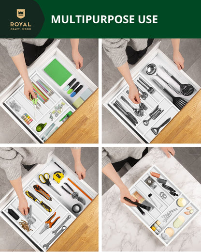 Basic Silverware Drawer Organizer, White