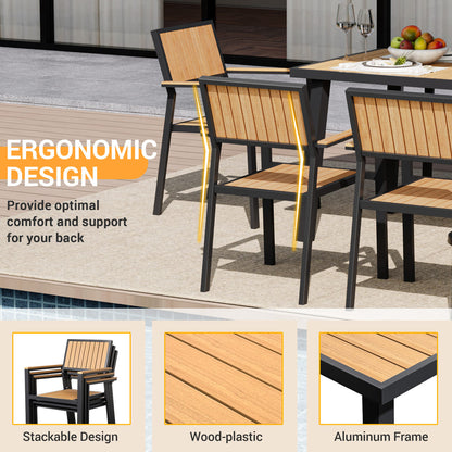 Grain Outdoor Dining Set, 8-Piece, Walnut