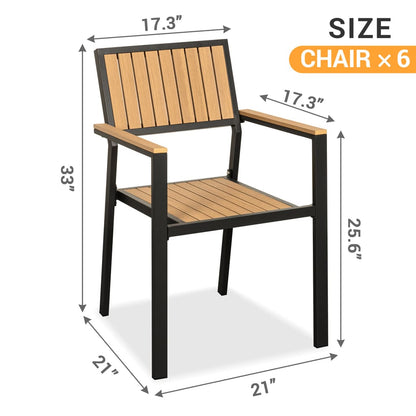 Grain Outdoor Dining Set, 8-Piece, Walnut