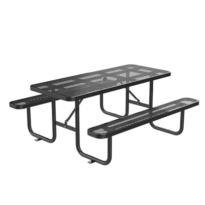 8ft Rectangle Picnic Table with Umbrella Hole