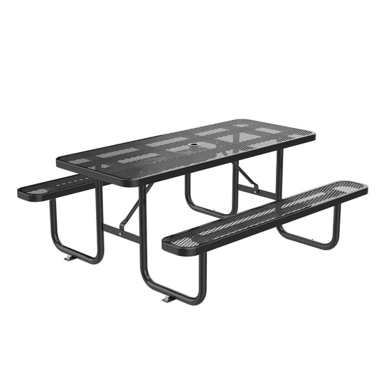 8ft Rectangle Picnic Table with Umbrella Hole