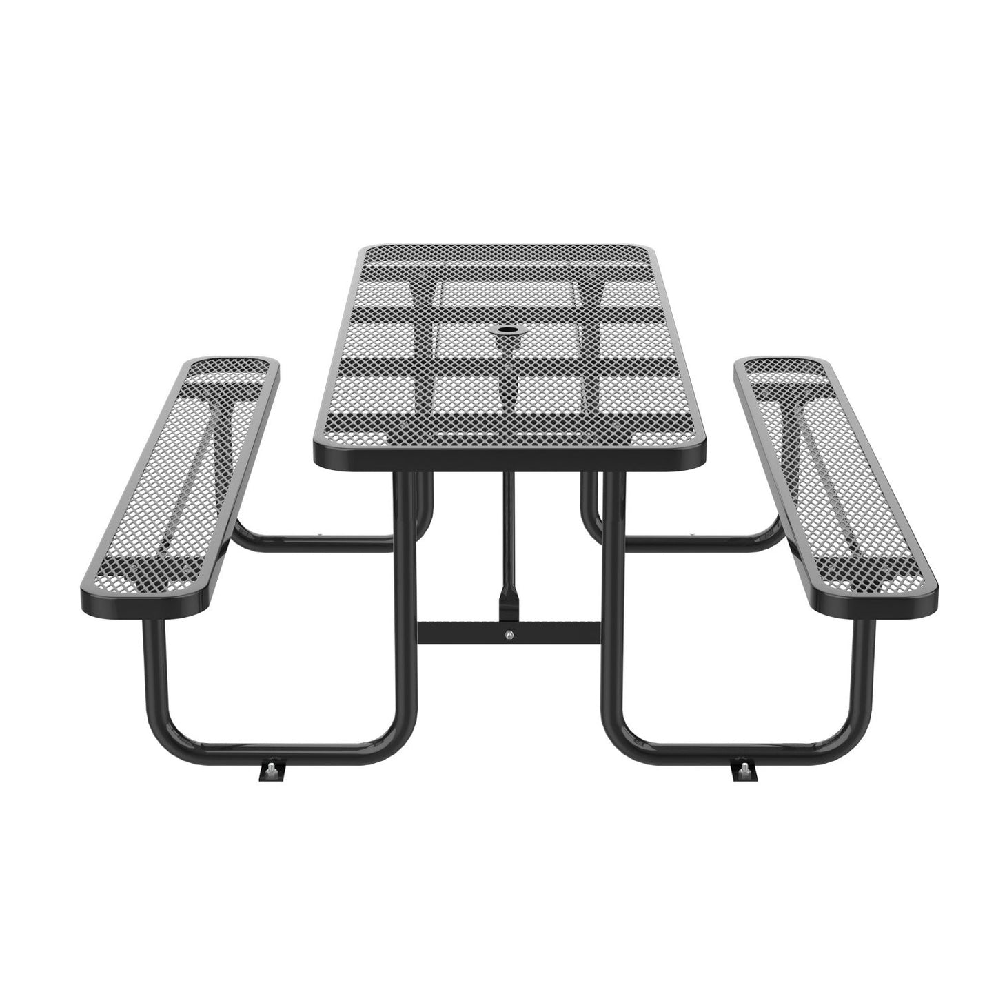 8ft Rectangle Picnic Table with Umbrella Hole