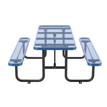 8ft Rectangle Picnic Table with Umbrella Hole