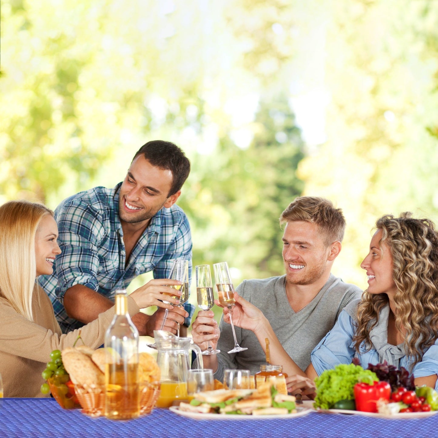 8ft Rectangle Picnic Table with Umbrella Hole