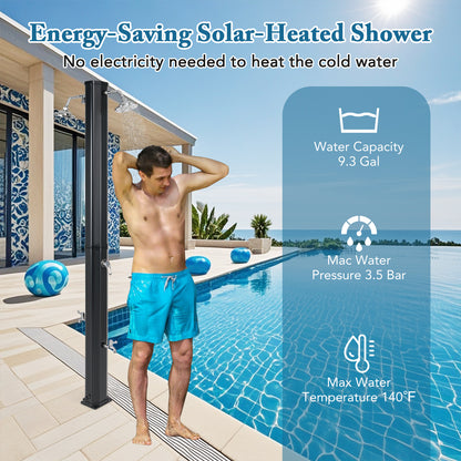 9.3 Gallon Solar Heated Outdoor Shower with Dual Shower Heads
