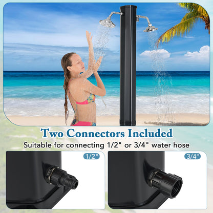 9.3 Gallon Solar Heated Outdoor Shower with Dual Shower Heads