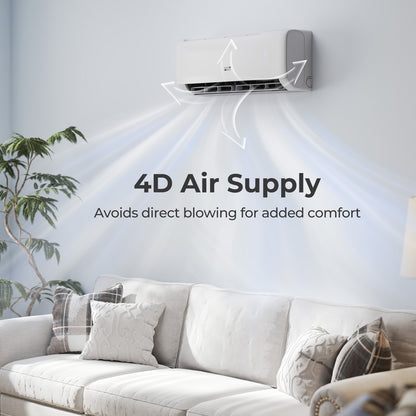Airtural Series 9100 BTU 20.5 SEER2 WiFi Enabled Mini Split AC 115V Compatible with Alexa