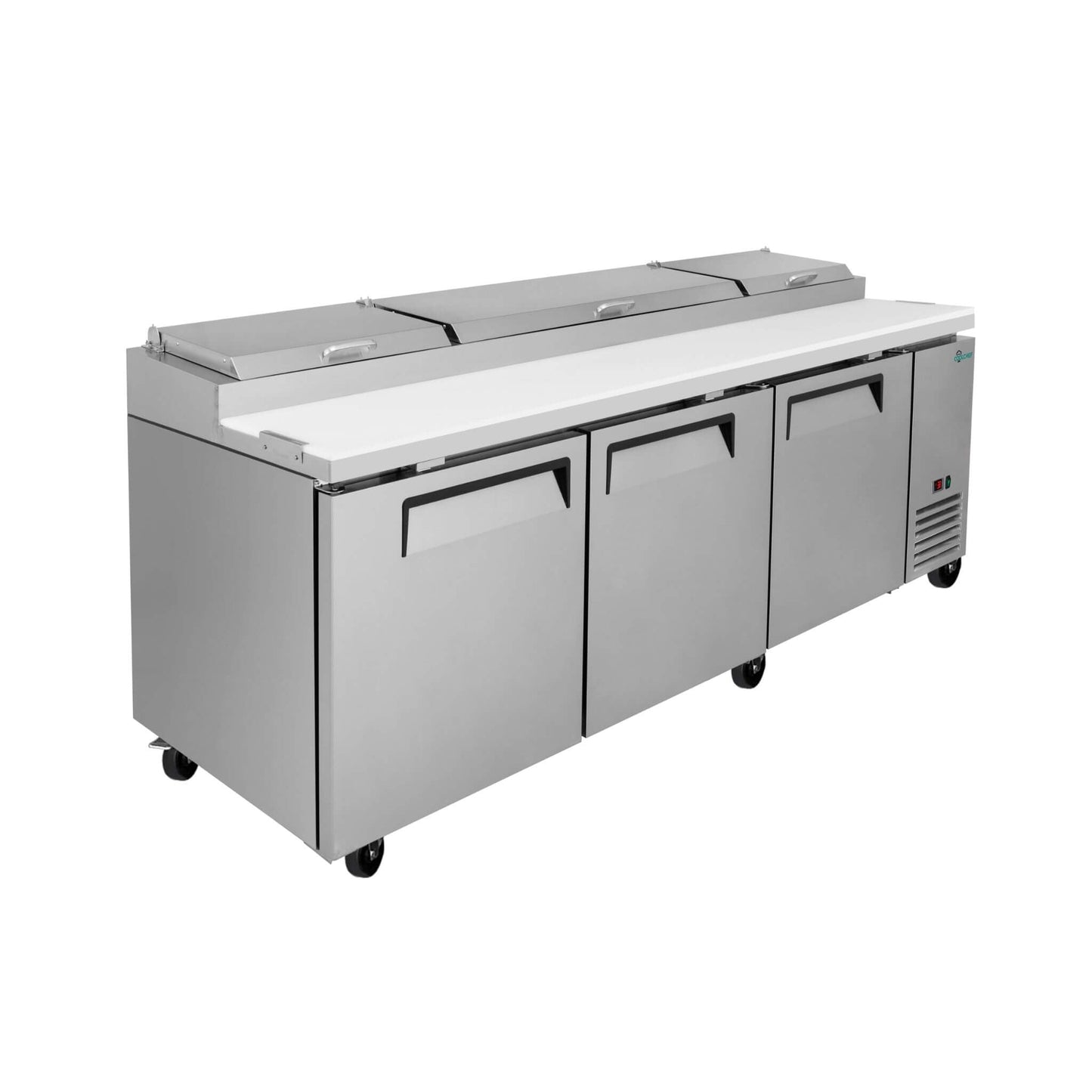 Heavy-Duty 93" Commercial Stainless Steel Pizza Prep Table With Refrigeration