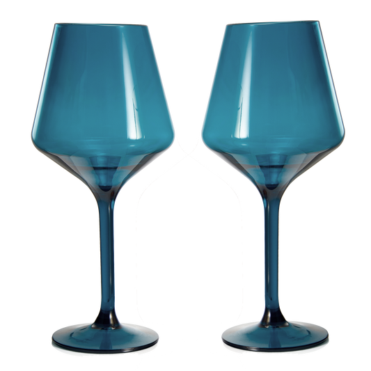 Saint Tropez Acrylic Stemmed Wine Glassware, Set of 2