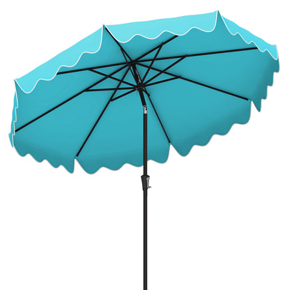 9 Feet Patio Umbrella with Crank Handle and Push Button Tilt