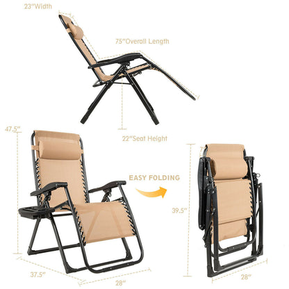 Oversize Lounge Chair with Cup Holder of Heavy Duty for Outdoor