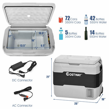 53 QT Portable Dual-Zone Car Refrigerator