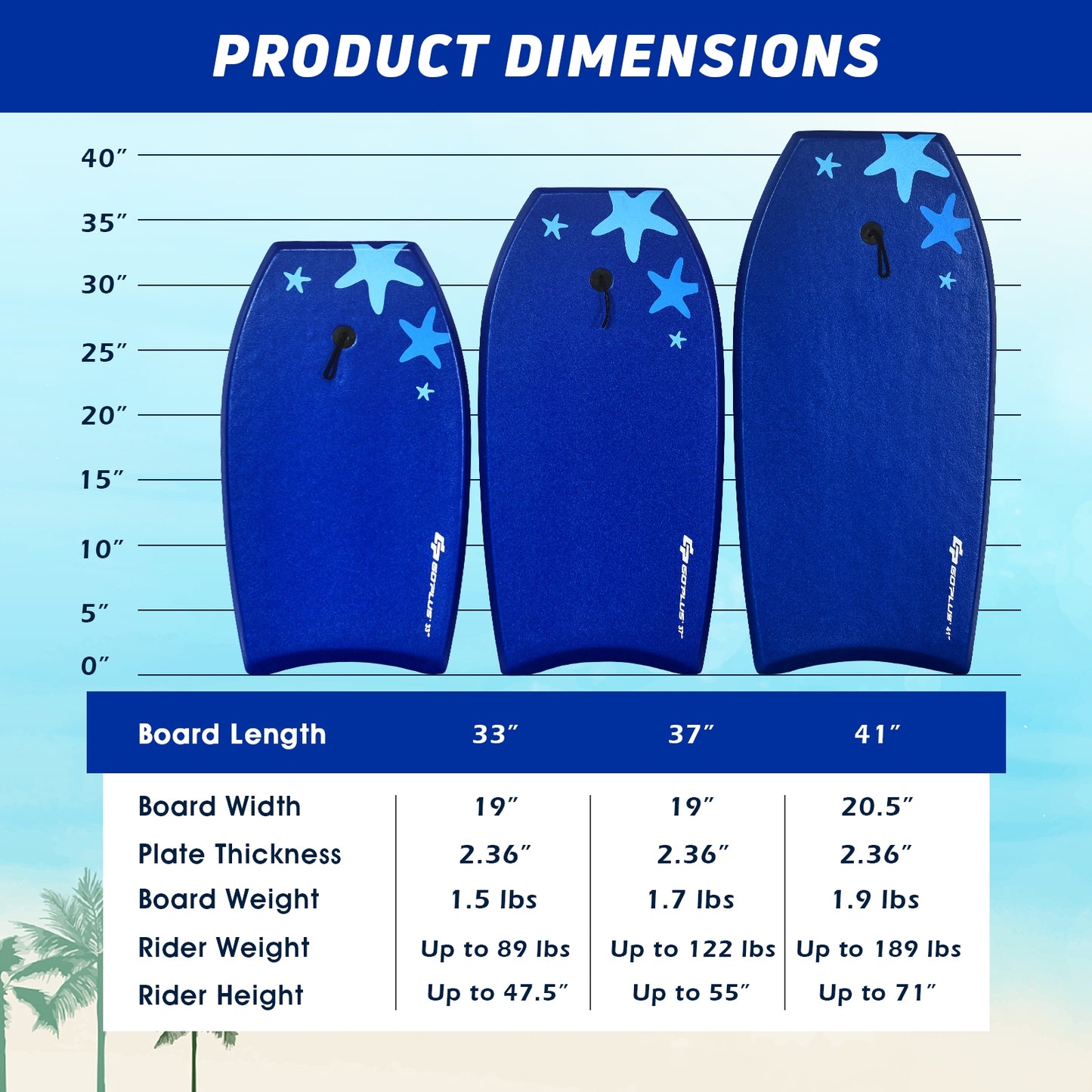 Lightweight Super Portable Surfing Bodyboard-Large