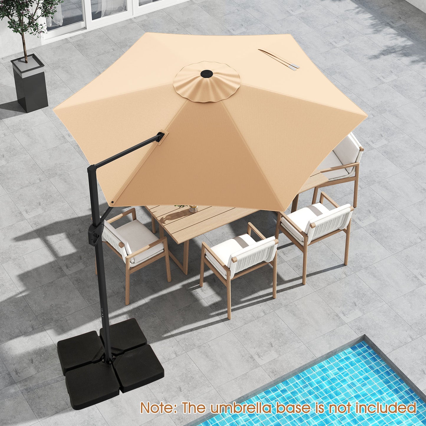 9 FT Cantilever Patio Umbrella with Vented Top and Sun-Protective Canopy