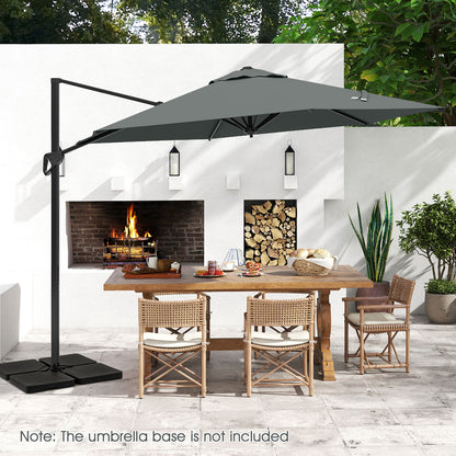 9 FT Cantilever Patio Umbrella with Vented Top and Sun-Protective Canopy