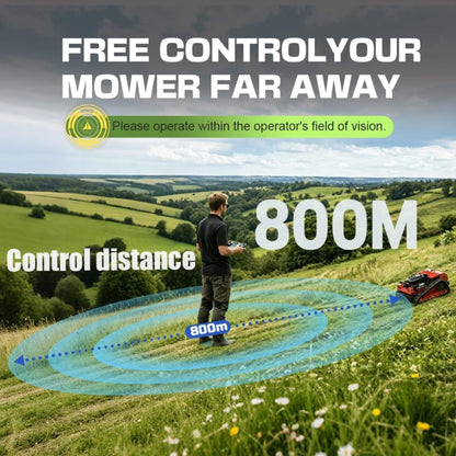 Heavy-Duty 9HP 225CC Remote-Controlled All-Terrain Gas-Powered Lawn Mower with 21-Inch Cutting Width