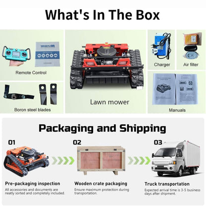 Heavy-Duty 9HP 225CC Remote-Controlled All-Terrain Gas-Powered Lawn Mower with 21-Inch Cutting Width