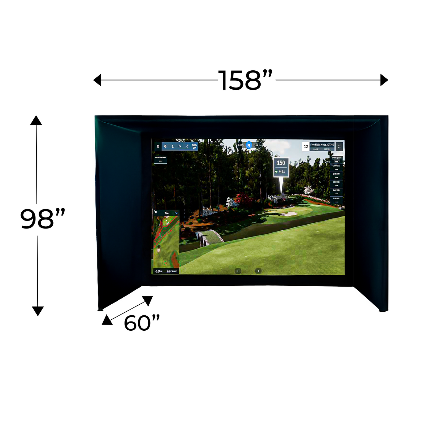 Albatross 13 Golf Simulator Enclosure - Standard Depth