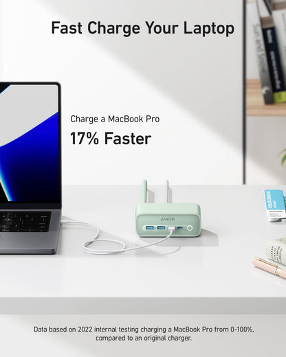 Anker 525 Charging Station - 2x USB-A 2x USB-C and 3x AC Outlets