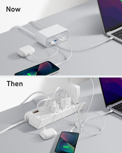 Anker 525 Charging Station - 2x USB-A 2x USB-C and 3x AC Outlets