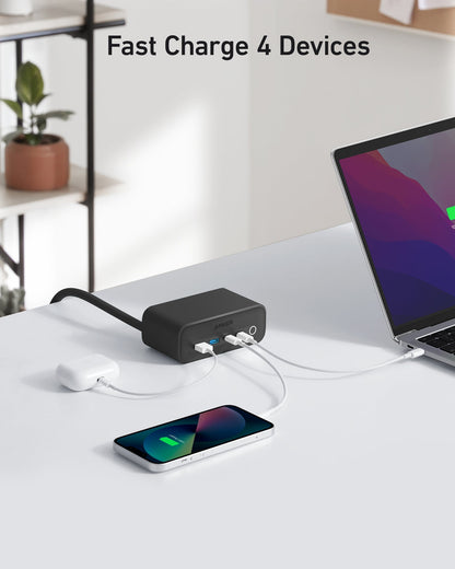 Anker 525 Charging Station - 2x USB-A 2x USB-C and 3x AC Outlets