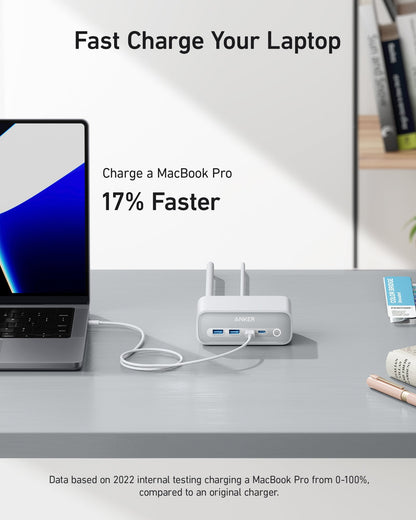 Anker 525 Charging Station - 2x USB-A 2x USB-C and 3x AC Outlets