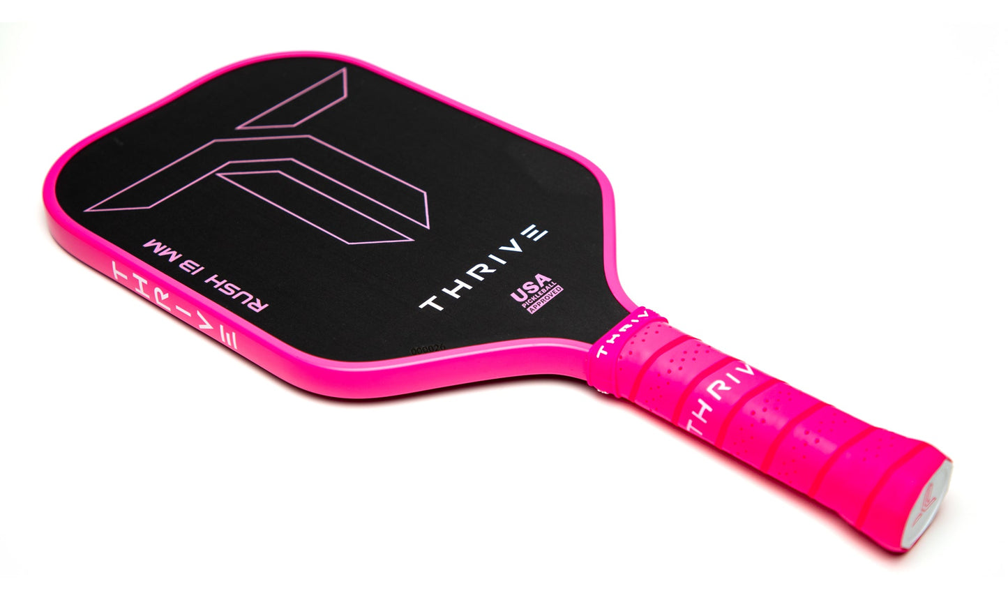 RUSH 13 SINGLES (PINK) - Includes custom weight card, paddle cover, paddle eraser, and lead weights
