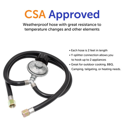 Flame King Hose and Regulator for Grills with Side Burner, 24 inches