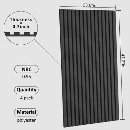 Acoustical 100% Polyester Wall Panel, 48" x 24" x 0.7" Sound Proof Wall Panels