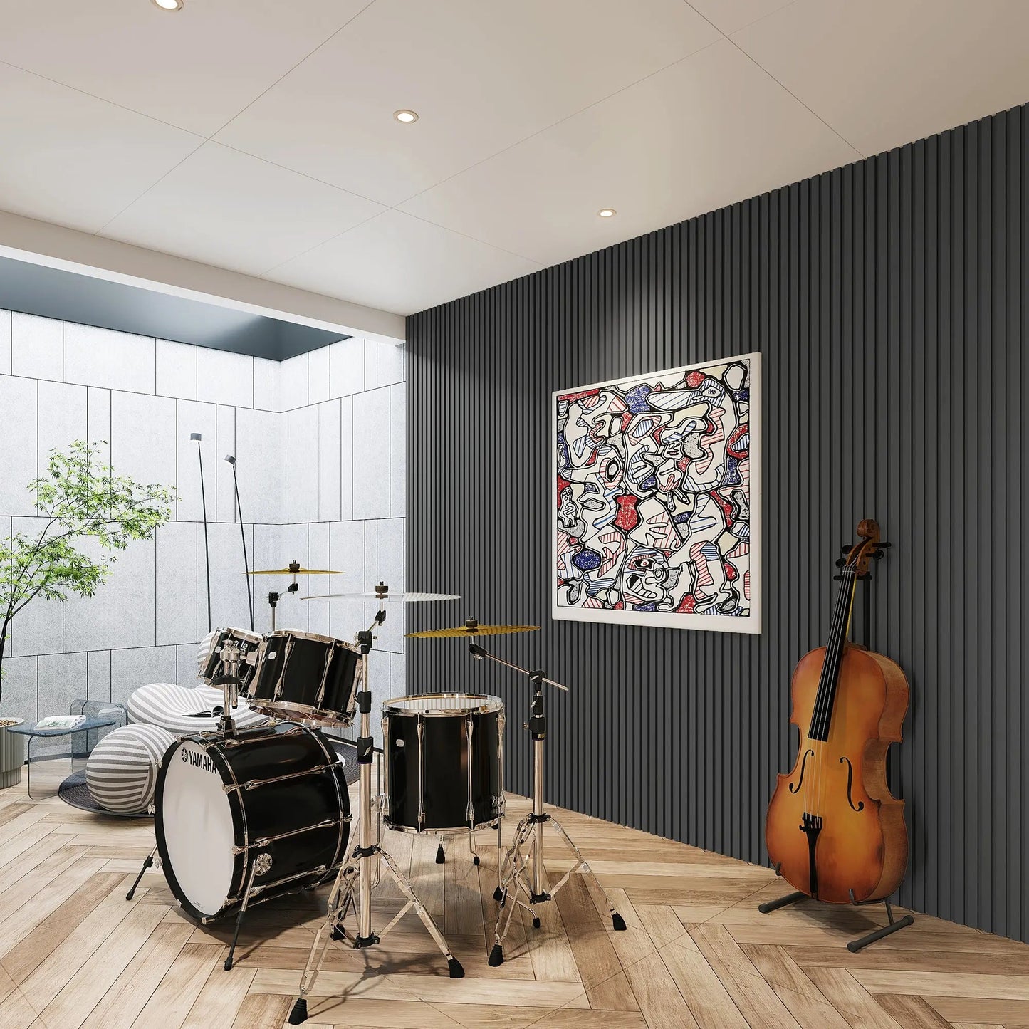 Acoustical 100% Polyester Wall Panel, 48" x 24" x 0.7" Sound Proof Wall Panels