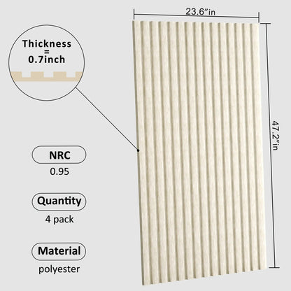 Acoustical 100% Polyester Wall Panel, 48" x 24" x 0.7" Sound Proof Wall Panels