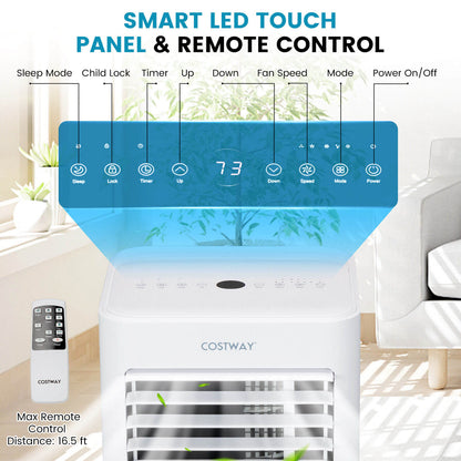 10000 BTU 4-in-1 Portable Air Conditioner with Dehumidifier and Sleep Mode